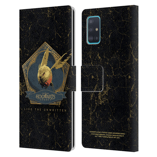 Hogwarts Legacy Graphics Golden Snidget Leather Book Wallet Case Cover For Samsung Galaxy A51 (2019)
