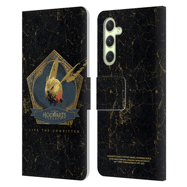 Hogwarts Legacy Graphics Golden Snidget Leather Book Wallet Case Cover For Samsung Galaxy A54 5G
