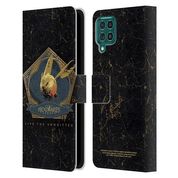 Hogwarts Legacy Graphics Golden Snidget Leather Book Wallet Case Cover For Samsung Galaxy F62 (2021)