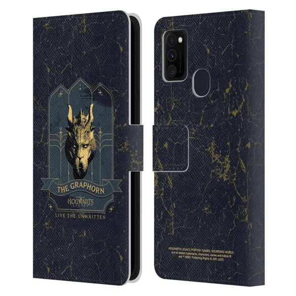 Hogwarts Legacy Graphics The Graphorn Leather Book Wallet Case Cover For Samsung Galaxy M30s (2019)/M21 (2020)
