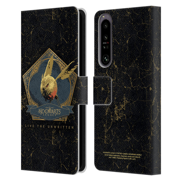 Hogwarts Legacy Graphics Golden Snidget Leather Book Wallet Case Cover For Sony Xperia 1 IV