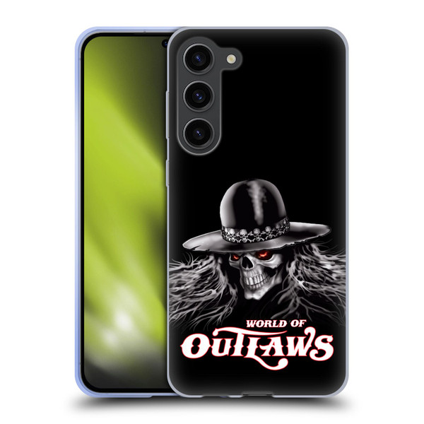 World of Outlaws Skull Rock Graphics Logo Soft Gel Case for Samsung Galaxy S23+ 5G