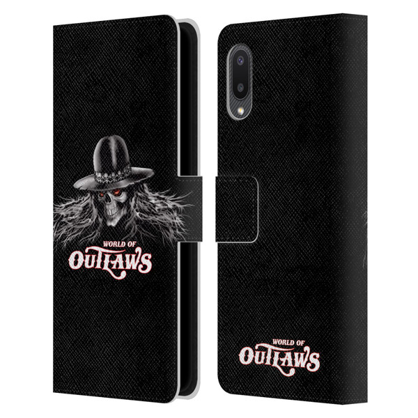 World of Outlaws Skull Rock Graphics Logo Leather Book Wallet Case Cover For Samsung Galaxy A02/M02 (2021)