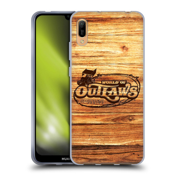 World of Outlaws Western Graphics Wood Logo Soft Gel Case for Huawei Y6 Pro (2019)