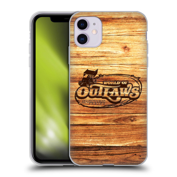 World of Outlaws Western Graphics Wood Logo Soft Gel Case for Apple iPhone 11