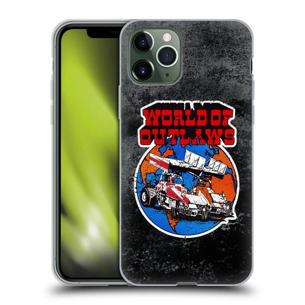 World of Outlaws Western Graphics Distressed Sprint Car Logo Soft Gel Case for Apple iPhone 11 Pro