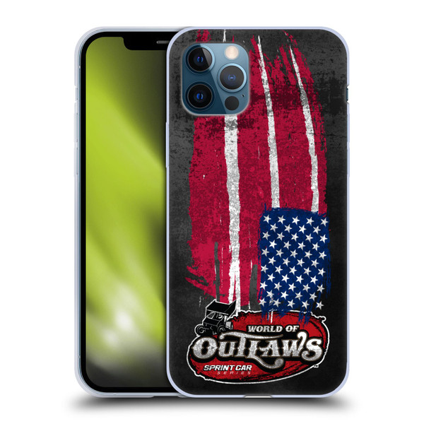 World of Outlaws Western Graphics US Flag Distressed Soft Gel Case for Apple iPhone 12 / iPhone 12 Pro