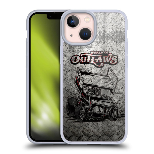 World of Outlaws Western Graphics Sprint Car Soft Gel Case for Apple iPhone 13 Mini