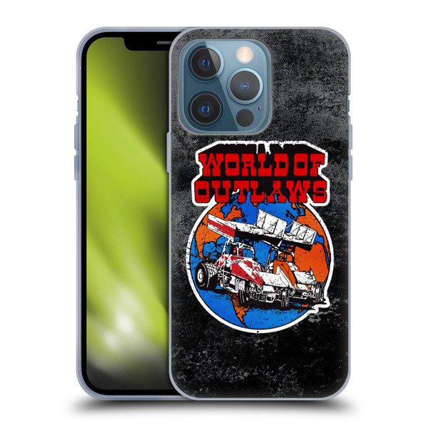 World of Outlaws Western Graphics Distressed Sprint Car Logo Soft Gel Case for Apple iPhone 13 Pro