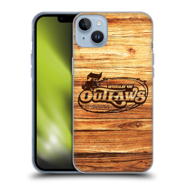 World of Outlaws Western Graphics Wood Logo Soft Gel Case for Apple iPhone 14 Plus