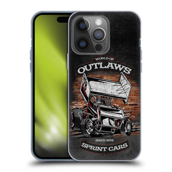 World of Outlaws Western Graphics Brickyard Sprint Car Soft Gel Case for Apple iPhone 14 Pro