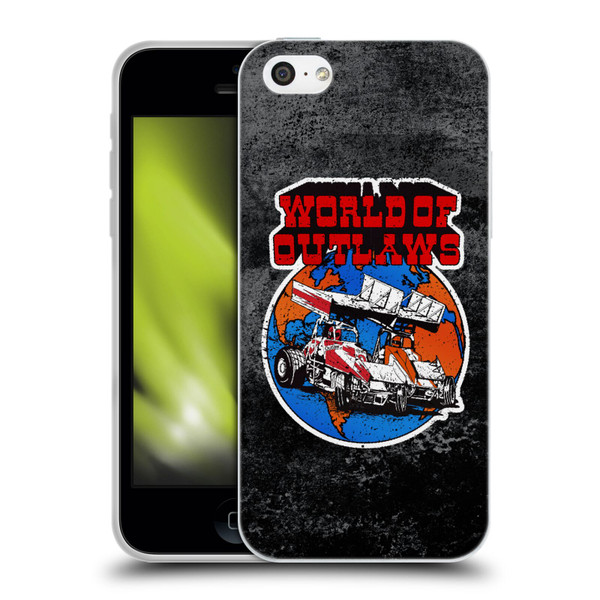 World of Outlaws Western Graphics Distressed Sprint Car Logo Soft Gel Case for Apple iPhone 5c