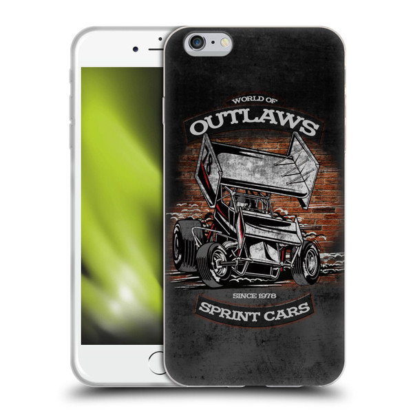 World of Outlaws Western Graphics Brickyard Sprint Car Soft Gel Case for Apple iPhone 6 Plus / iPhone 6s Plus