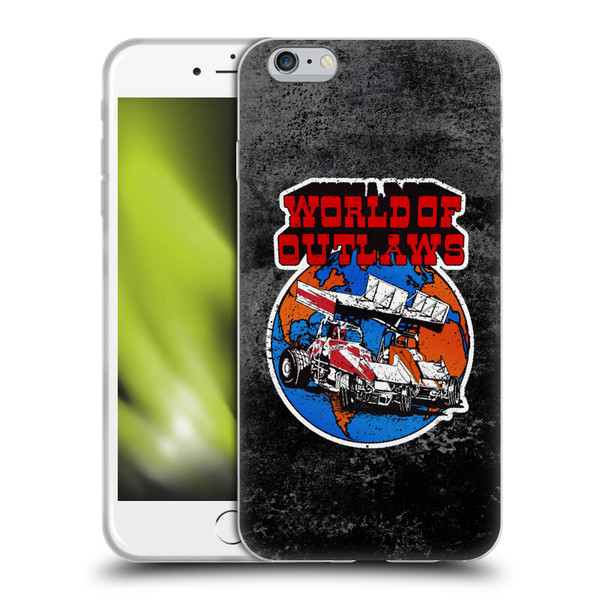 World of Outlaws Western Graphics Distressed Sprint Car Logo Soft Gel Case for Apple iPhone 6 Plus / iPhone 6s Plus