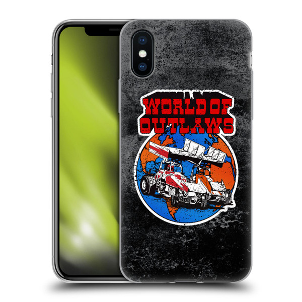 World of Outlaws Western Graphics Distressed Sprint Car Logo Soft Gel Case for Apple iPhone X / iPhone XS
