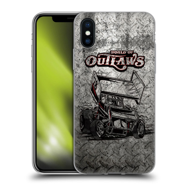 World of Outlaws Western Graphics Sprint Car Soft Gel Case for Apple iPhone X / iPhone XS