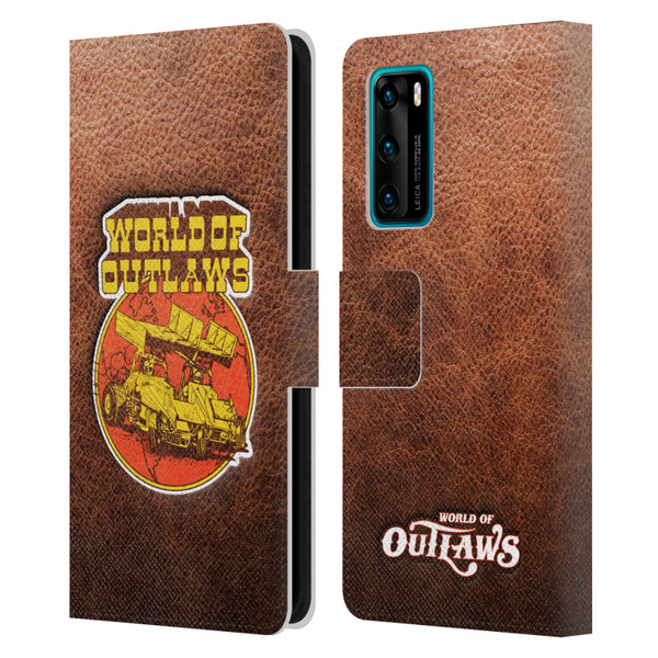 World of Outlaws Western Graphics Sprint Car Leather Print Leather Book Wallet Case Cover For Huawei P40 5G