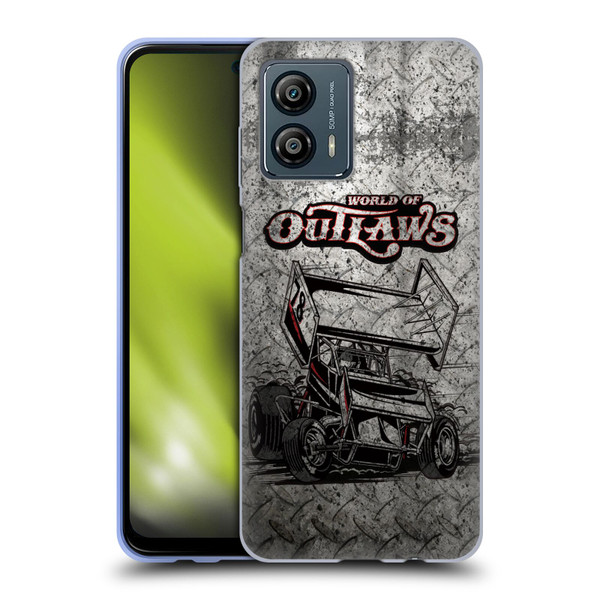 World of Outlaws Western Graphics Sprint Car Soft Gel Case for Motorola Moto G53 5G