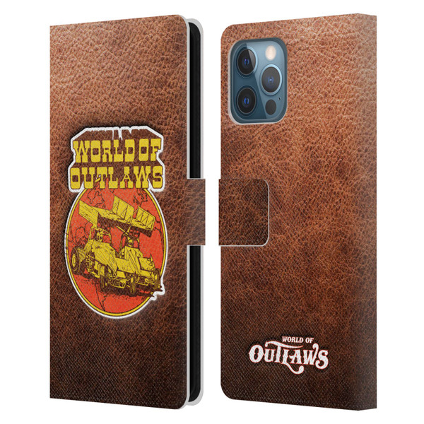 World of Outlaws Western Graphics Sprint Car Leather Print Leather Book Wallet Case Cover For Apple iPhone 12 Pro Max