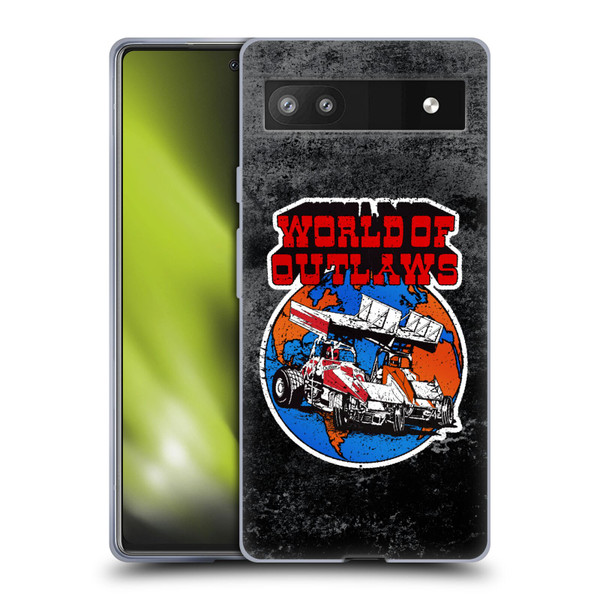 World of Outlaws Western Graphics Distressed Sprint Car Logo Soft Gel Case for Google Pixel 6a