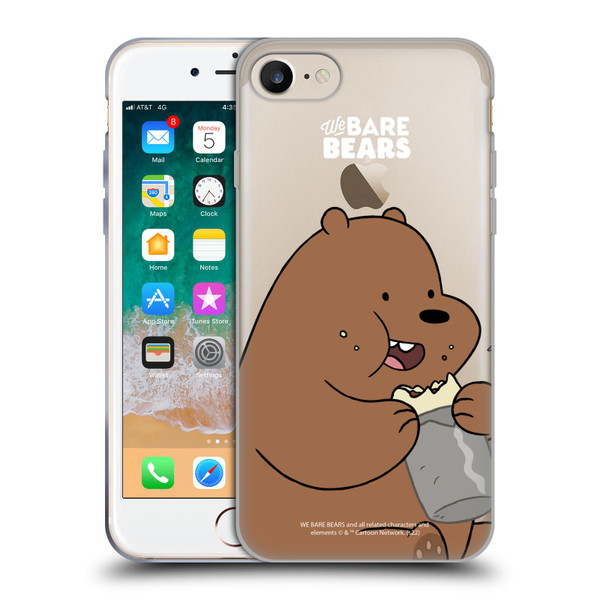 We Bare Bears Character Art Grizzly Soft Gel Case for Apple iPhone 7 / 8 / SE 2020 & 2022