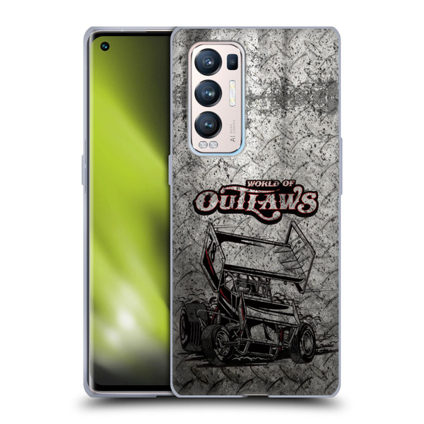 World of Outlaws Western Graphics Sprint Car Soft Gel Case for OPPO Find X3 Neo / Reno5 Pro+ 5G