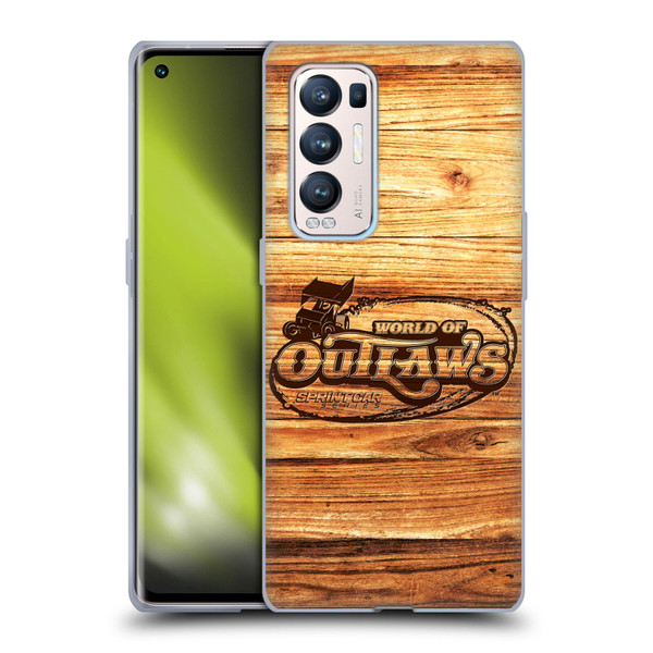 World of Outlaws Western Graphics Wood Logo Soft Gel Case for OPPO Find X3 Neo / Reno5 Pro+ 5G