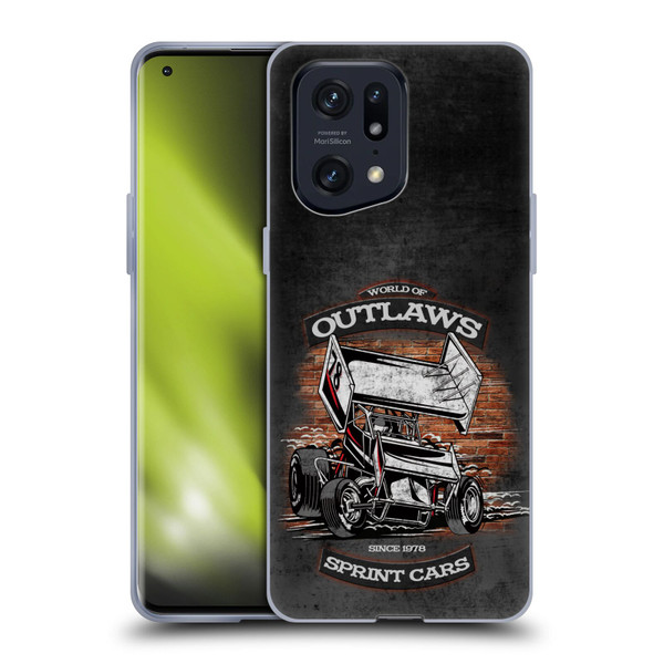 World of Outlaws Western Graphics Brickyard Sprint Car Soft Gel Case for OPPO Find X5 Pro