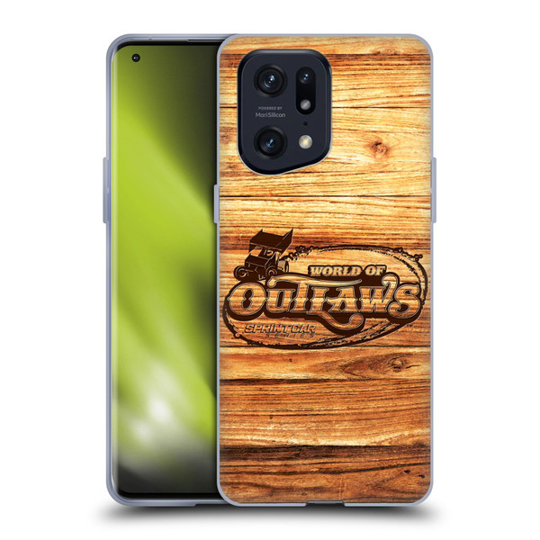 World of Outlaws Western Graphics Wood Logo Soft Gel Case for OPPO Find X5 Pro