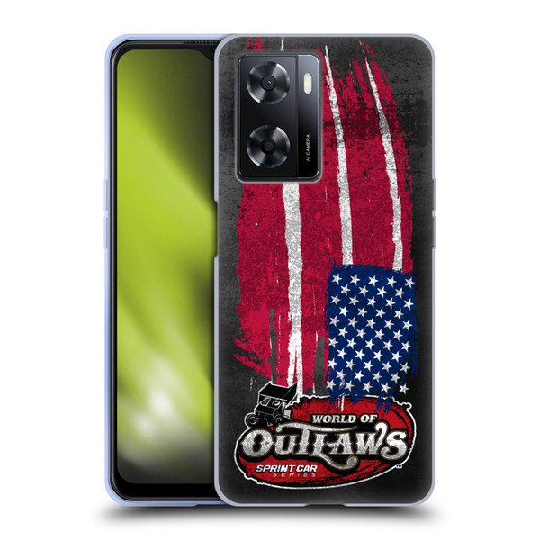 World of Outlaws Western Graphics US Flag Distressed Soft Gel Case for OPPO A57s