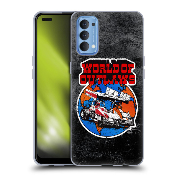 World of Outlaws Western Graphics Distressed Sprint Car Logo Soft Gel Case for OPPO Reno 4 5G