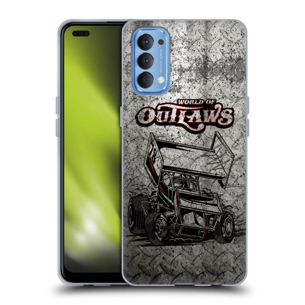 World of Outlaws Western Graphics Sprint Car Soft Gel Case for OPPO Reno 4 5G
