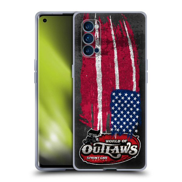 World of Outlaws Western Graphics US Flag Distressed Soft Gel Case for OPPO Reno 4 Pro 5G