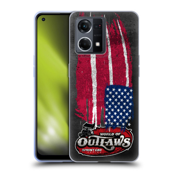 World of Outlaws Western Graphics US Flag Distressed Soft Gel Case for OPPO Reno8 4G
