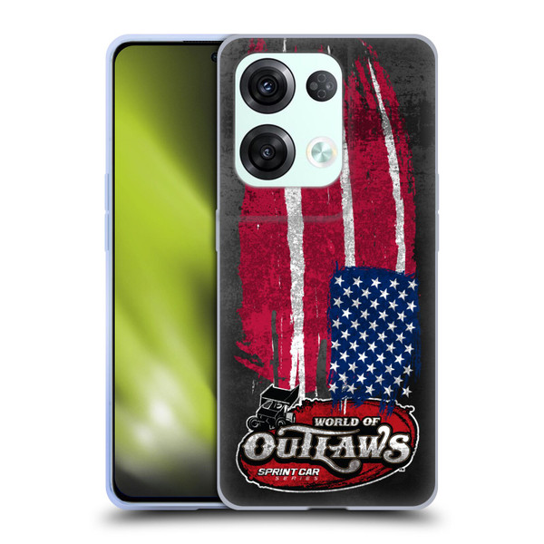 World of Outlaws Western Graphics US Flag Distressed Soft Gel Case for OPPO Reno8 Pro