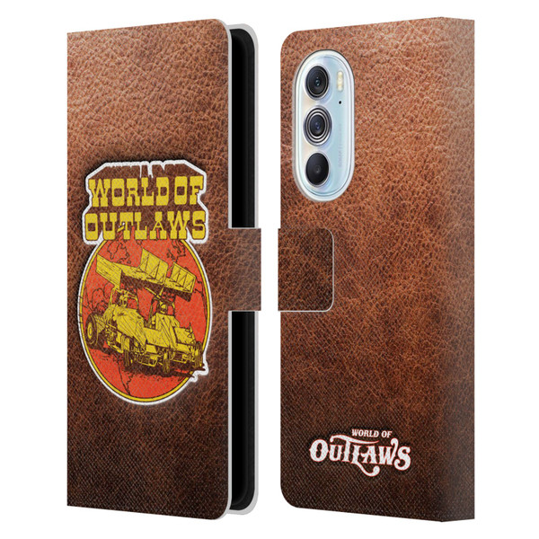 World of Outlaws Western Graphics Sprint Car Leather Print Leather Book Wallet Case Cover For Motorola Edge X30