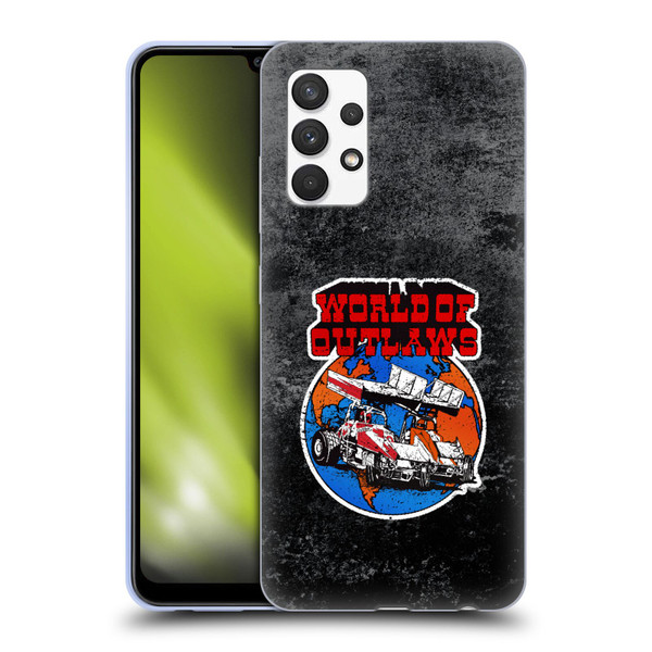 World of Outlaws Western Graphics Distressed Sprint Car Logo Soft Gel Case for Samsung Galaxy A32 (2021)