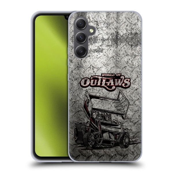 World of Outlaws Western Graphics Sprint Car Soft Gel Case for Samsung Galaxy A34 5G
