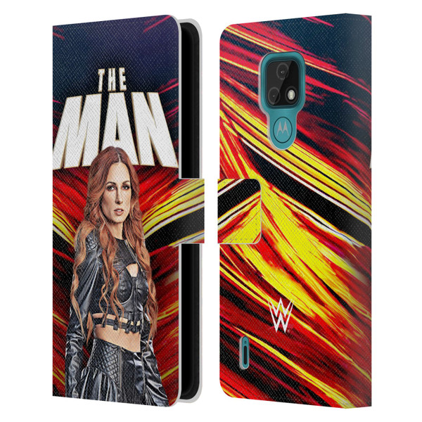 WWE Becky Lynch The Man Leather Book Wallet Case Cover For Motorola Moto E7