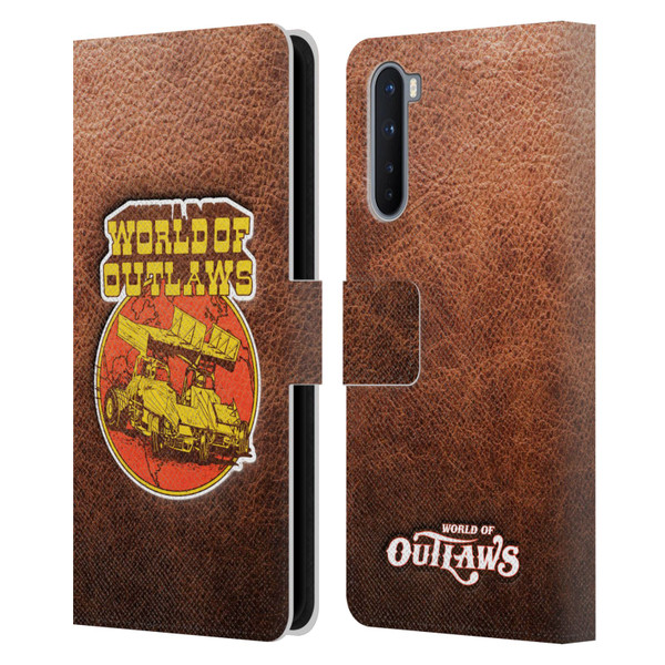 World of Outlaws Western Graphics Sprint Car Leather Print Leather Book Wallet Case Cover For OnePlus Nord 5G