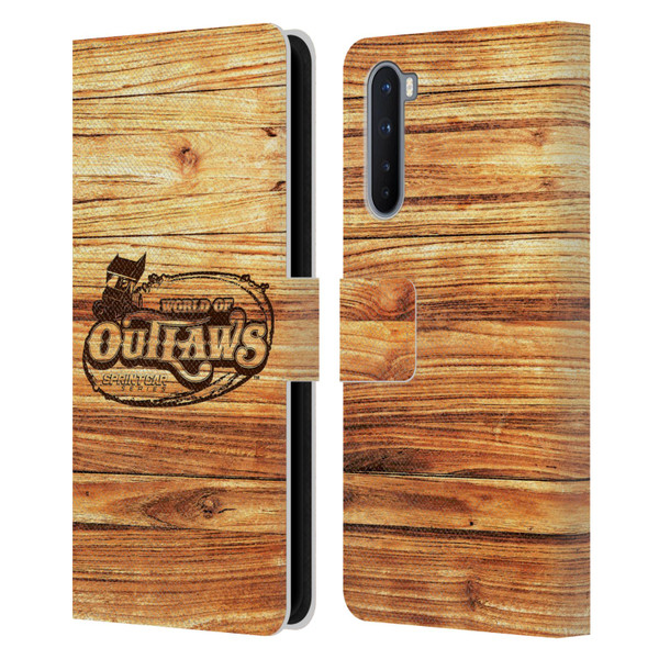 World of Outlaws Western Graphics Wood Logo Leather Book Wallet Case Cover For OnePlus Nord 5G