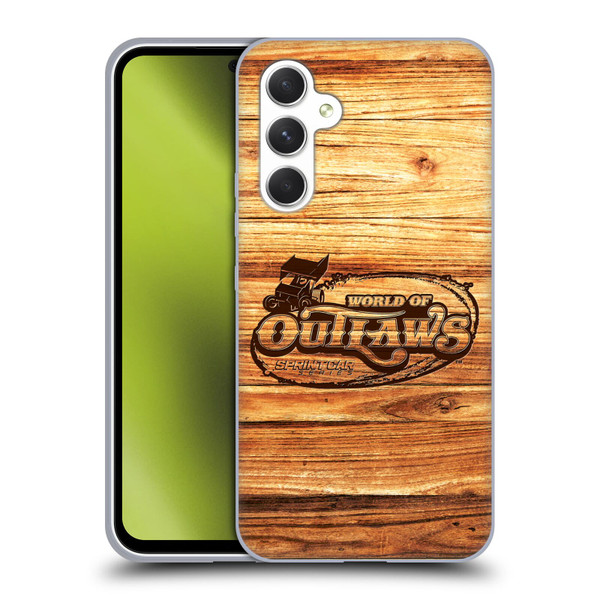 World of Outlaws Western Graphics Wood Logo Soft Gel Case for Samsung Galaxy A54 5G