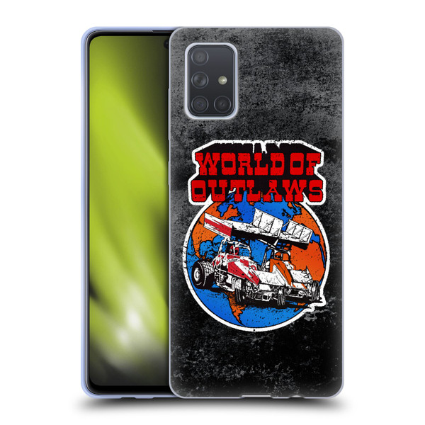 World of Outlaws Western Graphics Distressed Sprint Car Logo Soft Gel Case for Samsung Galaxy A71 (2019)