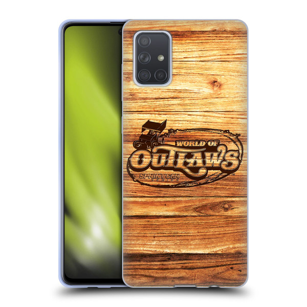 World of Outlaws Western Graphics Wood Logo Soft Gel Case for Samsung Galaxy A71 (2019)