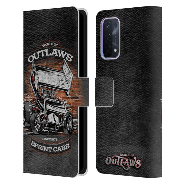 World of Outlaws Western Graphics Brickyard Sprint Car Leather Book Wallet Case Cover For OPPO A54 5G