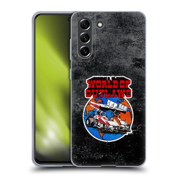 World of Outlaws Western Graphics Distressed Sprint Car Logo Soft Gel Case for Samsung Galaxy S21 FE 5G