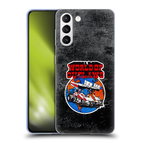 World of Outlaws Western Graphics Distressed Sprint Car Logo Soft Gel Case for Samsung Galaxy S21+ 5G