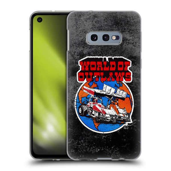 World of Outlaws Western Graphics Distressed Sprint Car Logo Soft Gel Case for Samsung Galaxy S10e