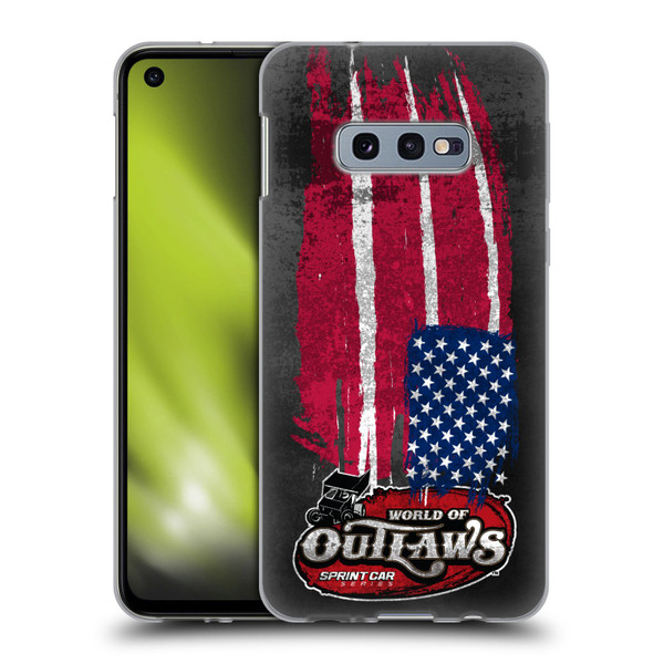 World of Outlaws Western Graphics US Flag Distressed Soft Gel Case for Samsung Galaxy S10e
