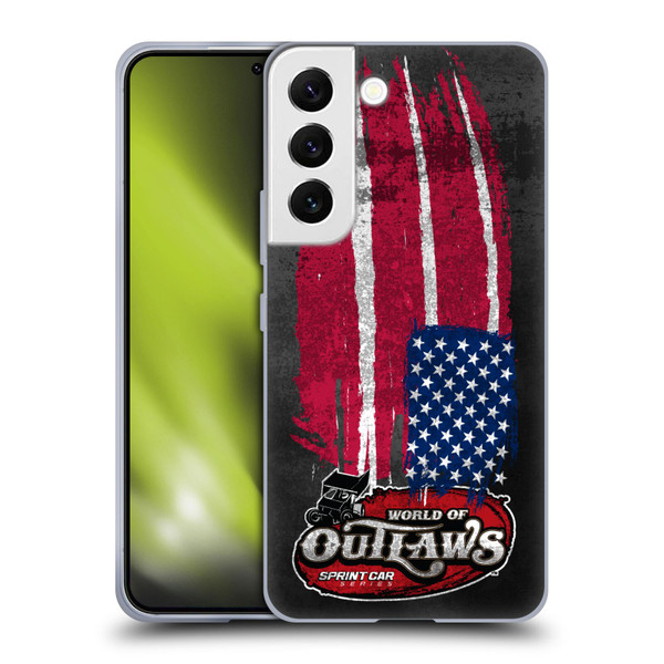 World of Outlaws Western Graphics US Flag Distressed Soft Gel Case for Samsung Galaxy S22 5G
